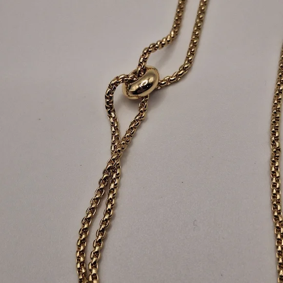 Gold Slider Necklace | Pearl Drop Pendant Necklace | Minimal Elegant Jewelry - Picture 6 of 8